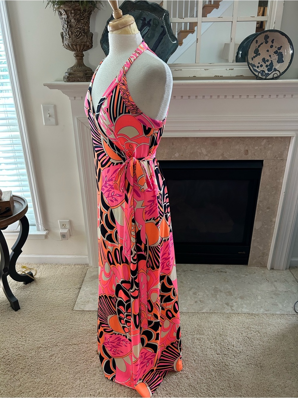 JB by Julie Brown Bold Multi Color Wrap Maxi Dress - Picture 3 of 8